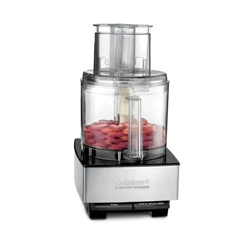 Cuisinart Food Processor, 14-Cup Vegetable Food Chopper for Mincing, Dicing, Shredding, Puree & Kneading Dough, 720-Watt Motor, Stainless Steel, DFP-14BCNY