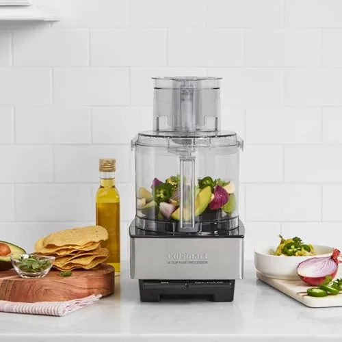 Cuisinart 14-Cup Food Processor showing stainless steel blade and disc