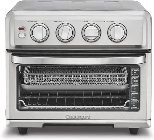 Cuisinart Air Fryer Toaster Oven with Grill, 1800W 8-1 Air Fryer Oven with Bake, Convection Bake, Grill, Broil and Warm Options, Large Capacity, 60-Minute Timer, TOA-70NAS, Stainless Steel