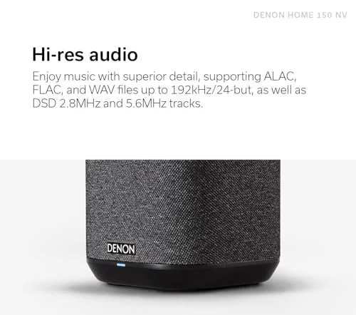 Denon Home 150 NV speaker integrated into a modern living room shelf
