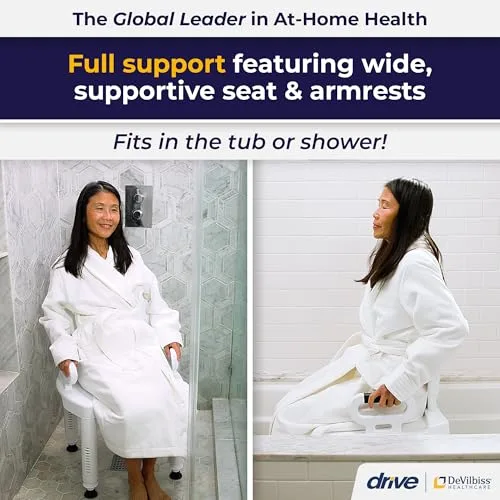 Drive Medical Bath Bench with adjustable legs and back support