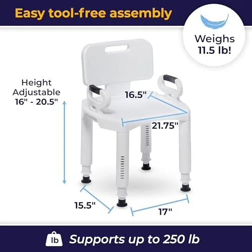 Drive Medical Bench showing armrests for leverage