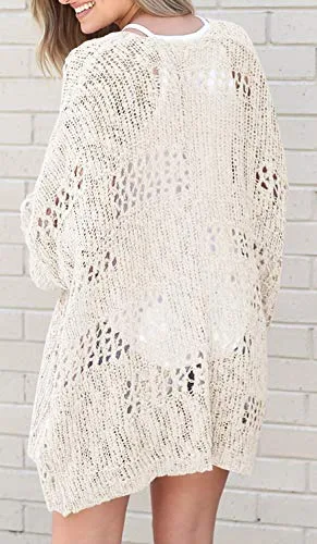 Model showing the back view of the cardigan