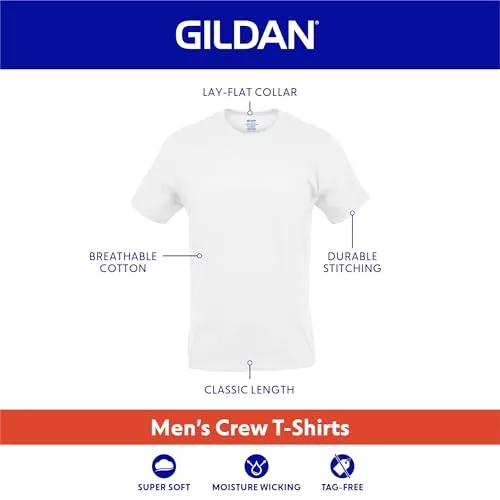 Gildan Men's Crew T-Shirt Multipack Folded