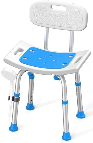 HOMLAND Shower Chair for Inside Shower with Removable Back, 400 lbs Heavy Duty Bath Seat for Bathtub, Safety Bath Stool for Seniors and Disabled