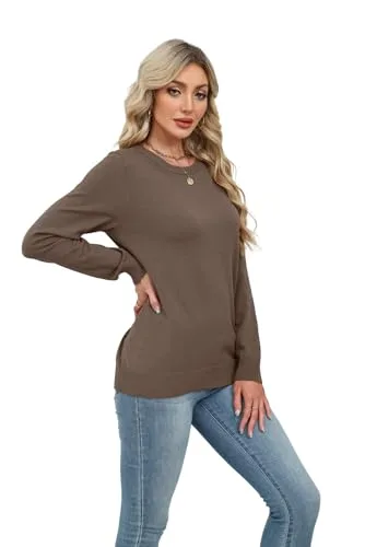 WIHOLL Sweaters for Women Lightweight Pullover Tops Long Sleeve Shirts Crewneck Fashion Clothing Fall Outfits 2025