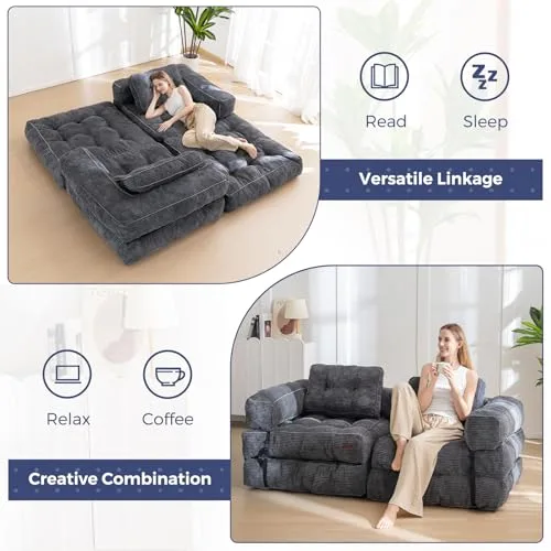 MAXYOYO Sofa Bed in Sleeping Configuration