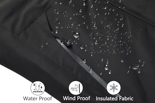 MOERDENG Women's Waterproof Ski Jacket Warm Winter Snow Coat Mountain Windbreaker Hooded Raincoat Jacket