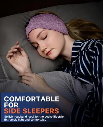 Navly Bluetooth Headband Headphones, Ultra-Long Play Time Sleeping Headphones with Built-in HD Hi-Fi Speakers, Perfect for Workout, Yoga, Travel, Meditation