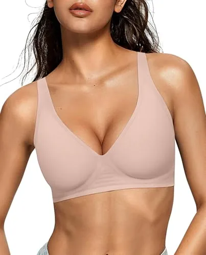 OEAK Deep V Wireless Bra Front View