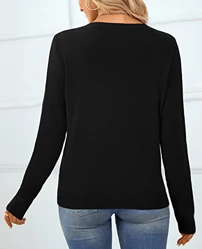 QUALFORT sweater laid flat, showing the full shape and long sleeves.
