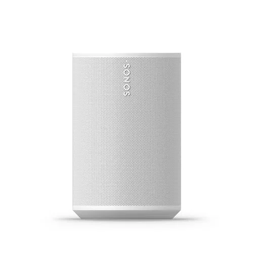 Sonos Era 100 shown from the side, highlighting its compact depth